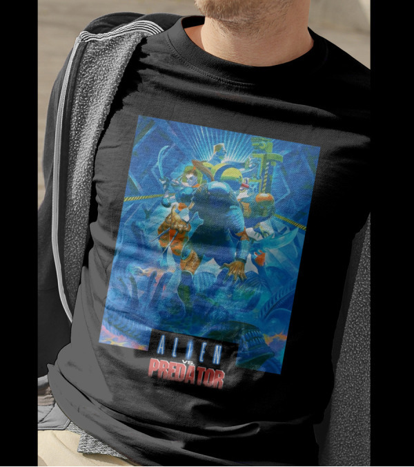 ALIEN VS. PREDATOR RETRO VIDEO GAME COVER T-Shirt