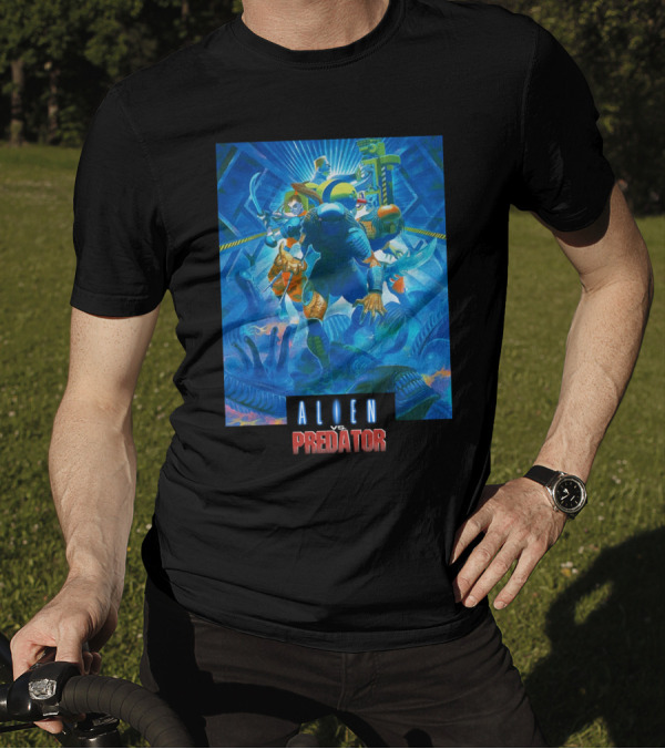 ALIEN VS. PREDATOR RETRO VIDEO GAME COVER T-Shirt