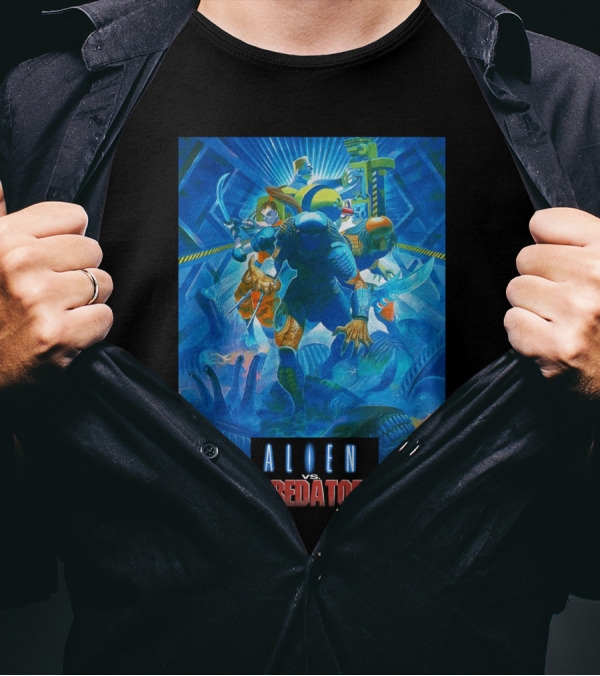 ALIEN VS. PREDATOR RETRO VIDEO GAME COVER T-Shirt