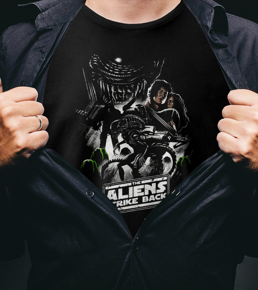 The Aliens Strike Back Sci-Fi Mashup Extravaganza T-Shirt