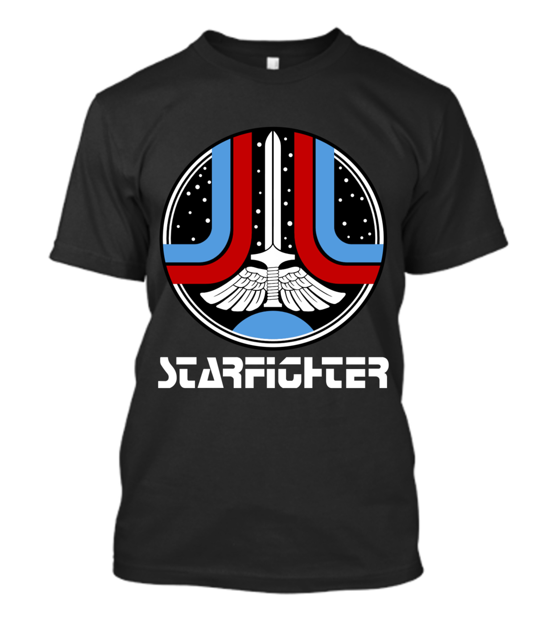 Starfighter 1984 Iconic Sci-Fi Emblem With Sword And Wings T-Shirt