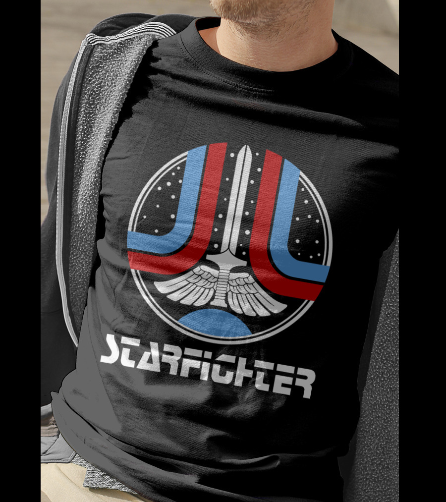 Starfighter 1984 Iconic Sci-Fi Emblem With Sword And Wings T-Shirt
