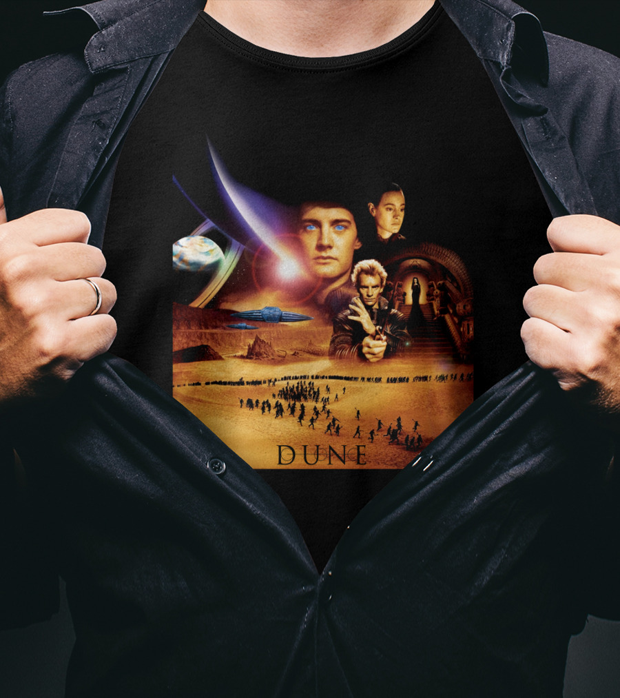 Dune Movie Characters And Desert Planet Collage T-Shirt