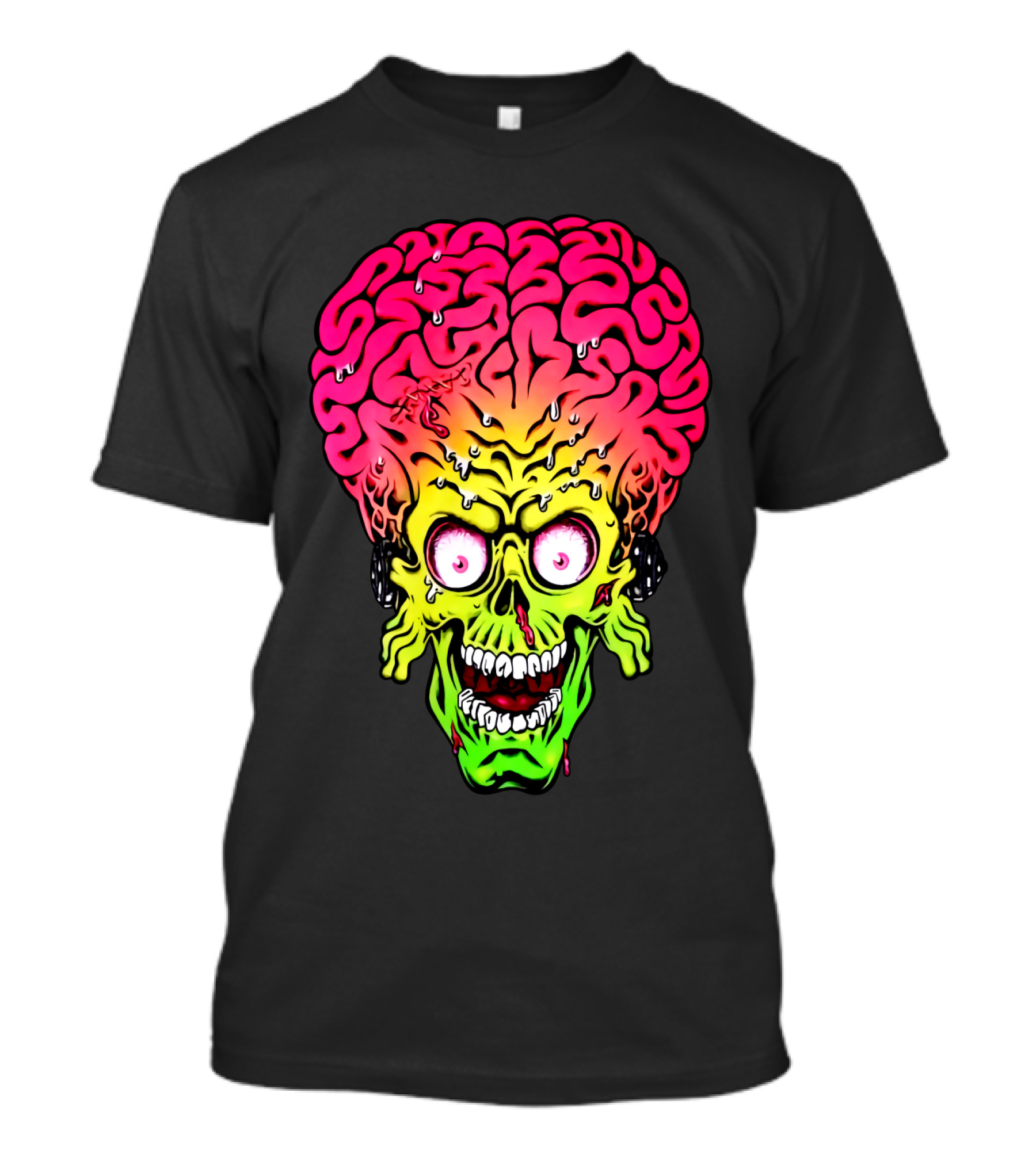 Mars Attacks Alien Brain Zombie Head T-Shirt