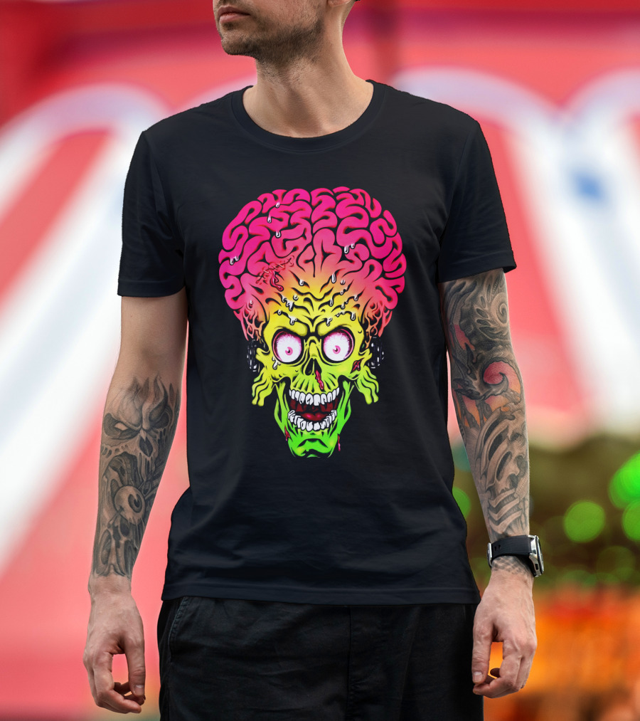 Mars Attacks Alien Brain Zombie Head T-Shirt