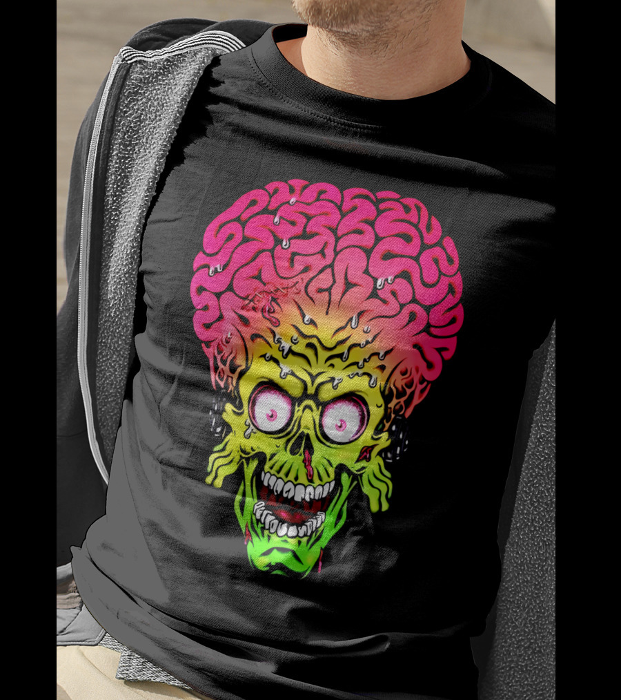 Mars Attacks Alien Brain Zombie Head T-Shirt