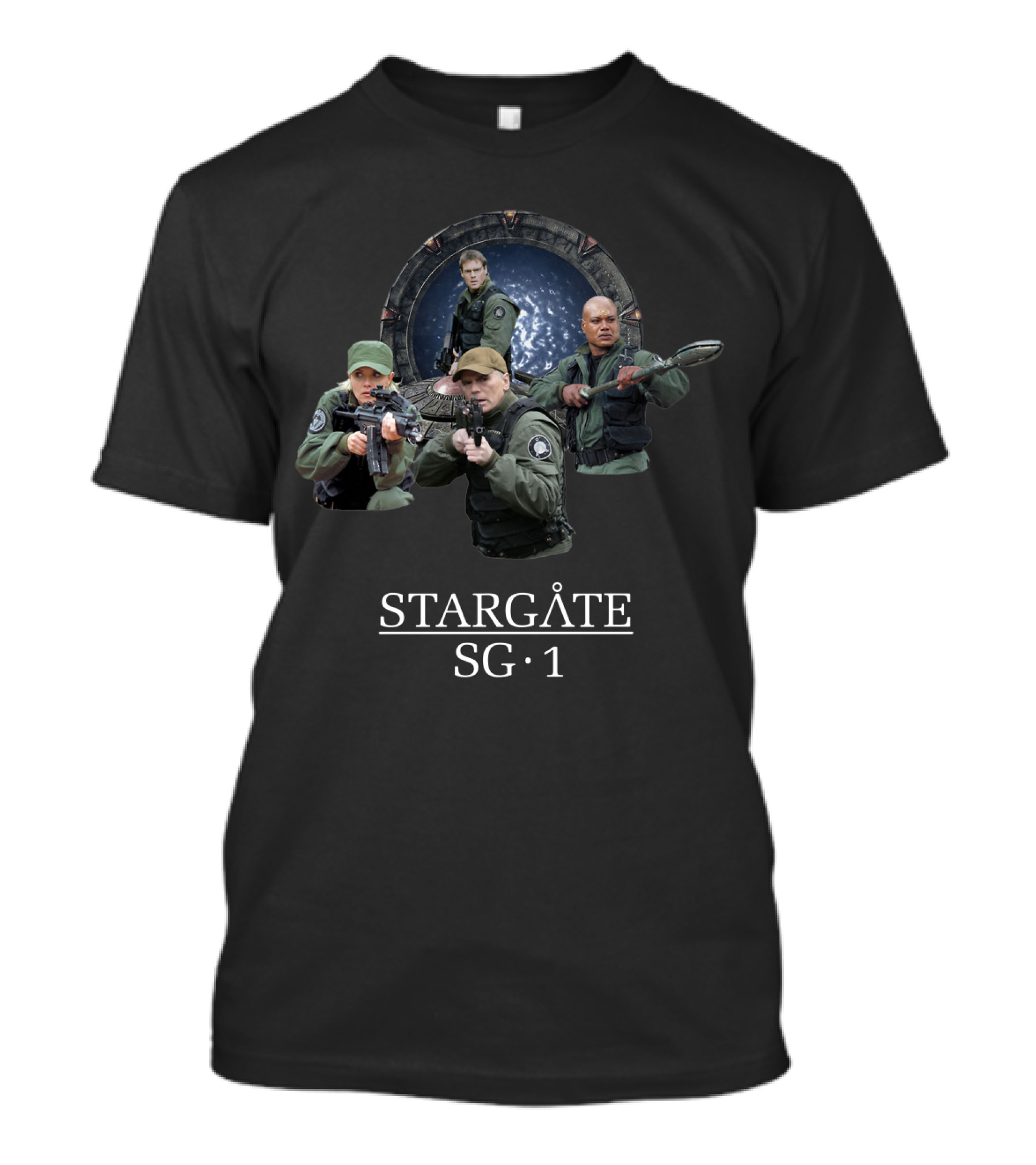 STARGATE SG-1 Team In Front Of Stargate Portal T-Shirt