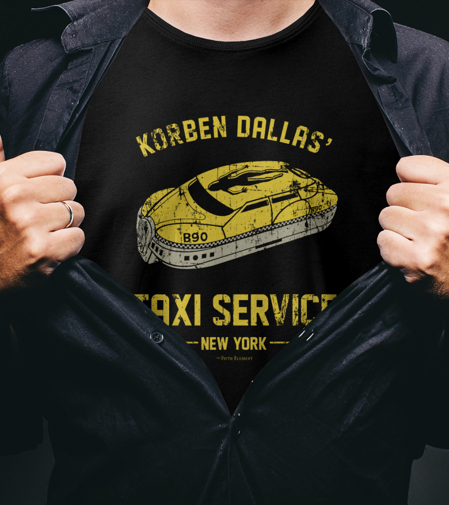 Korben Dallas' Taxi Service New York The Fifth Element B90 T-Shirt