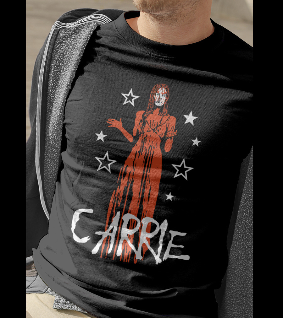 Carrie 1976 Blood-Soaked Prom With Stars T-Shirt