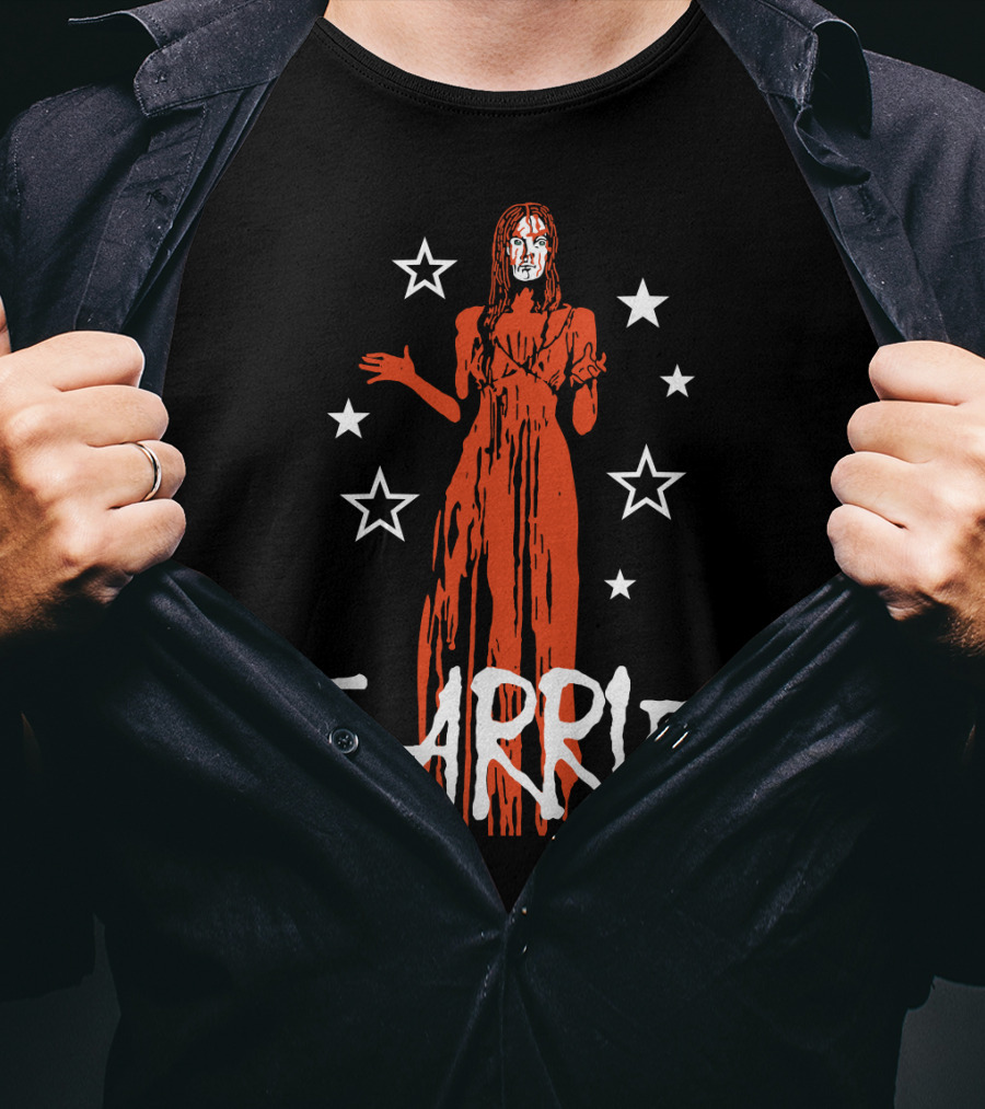 Carrie 1976 Blood-Soaked Prom With Stars T-Shirt