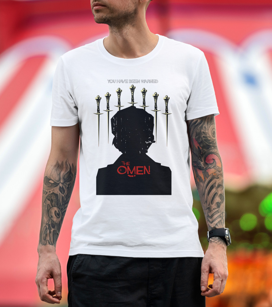 You Have Been Warned The Omen 1976 Silhouette and Daggers T-Shirt