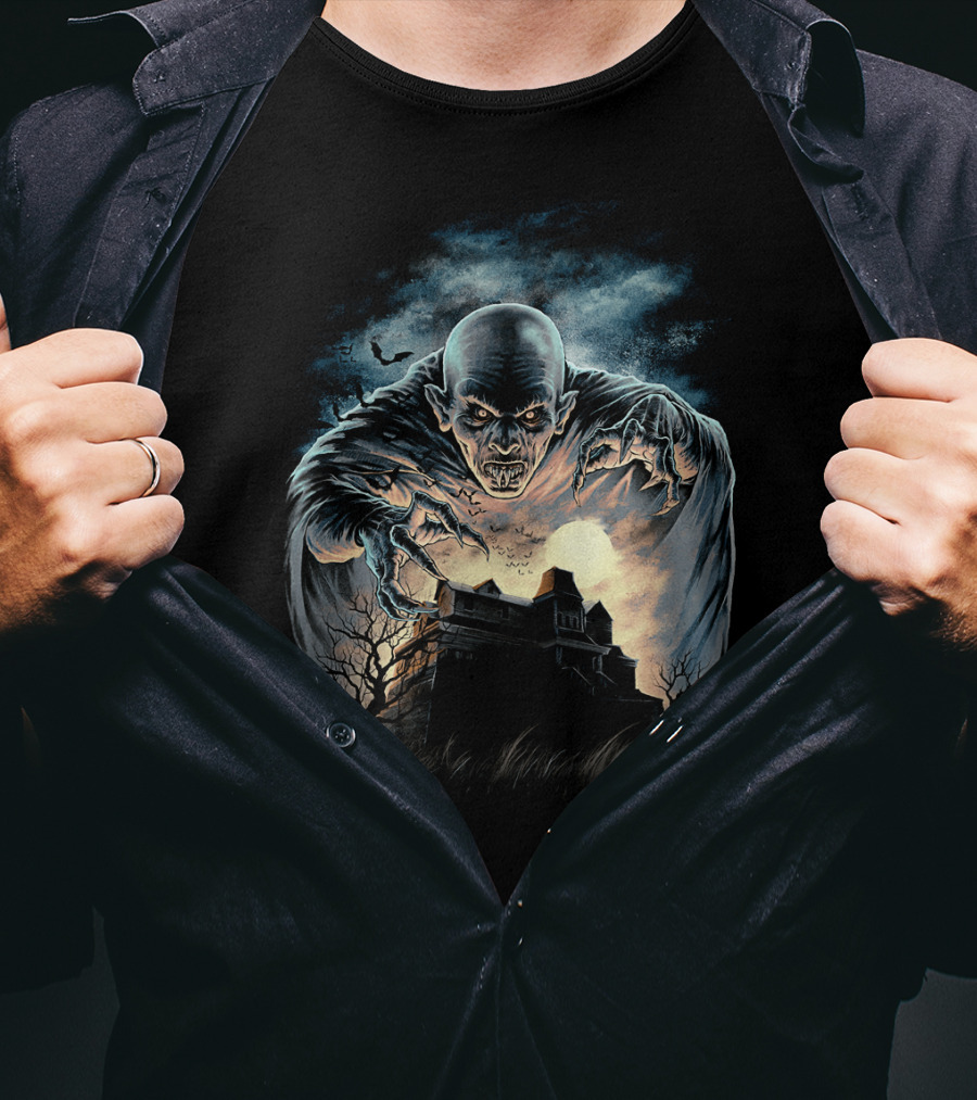 Salem's Lot 1979 Nosferatu Over Haunted Mansion T-Shirt