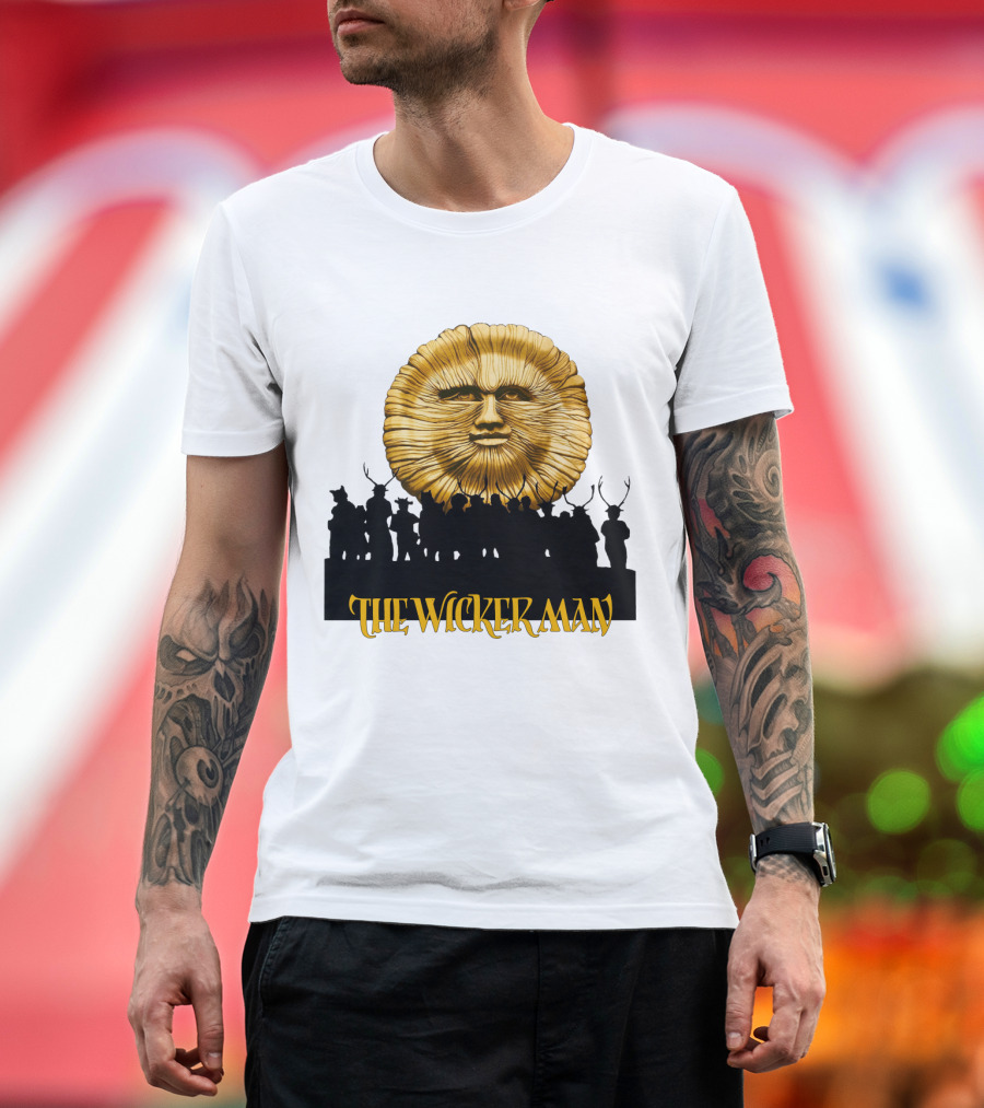 The Wicker Man Sun Face and Silhouetted Figures T-Shirt