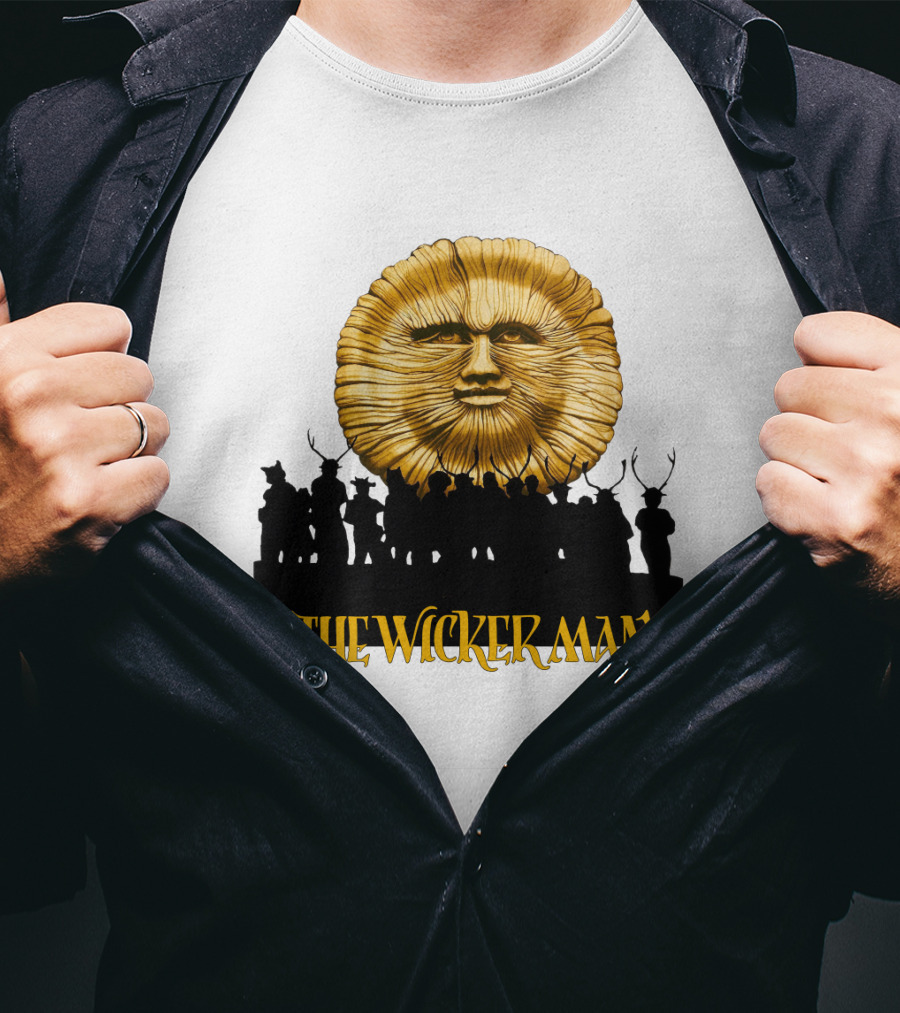 The Wicker Man Sun Face And Silhouetted Figures T-Shirt