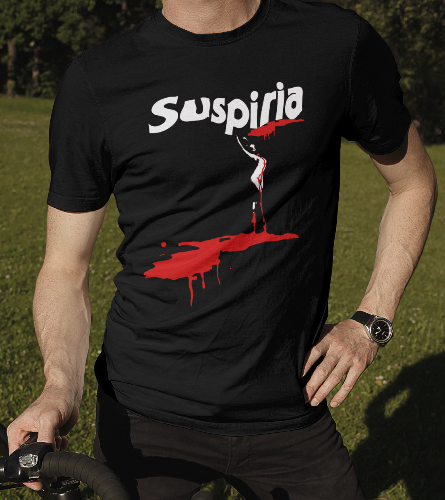 Suspiria 1977 Horror Film Logo With Red Blood And Dancing T-Shirt