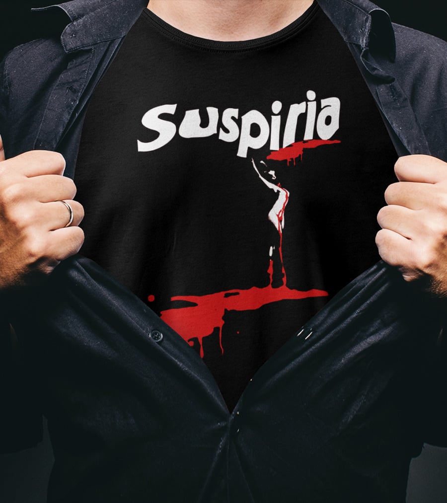 Suspiria 1977 Horror Film Logo With Red Blood And Dancing T-Shirt