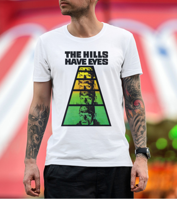 Premium T-Shirt: The Hills Have Eyes Retro 1977 Pyramid Faces T-Shirt The Hills Have Eyes Retro 1977 Pyramid Faces T-Shirt