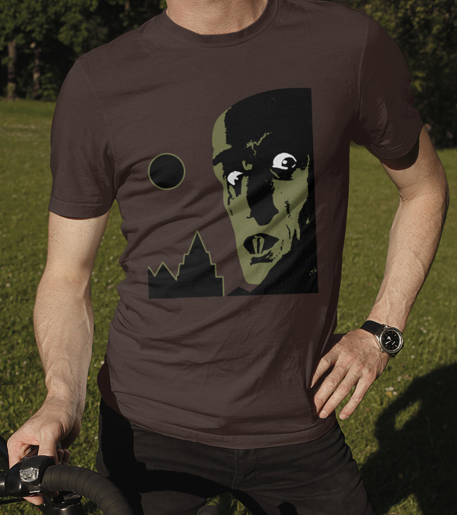 Nosferatu The Vampyre 1979 Iconic Horror Vampire Portrait With Castle And Moon T-Shirt