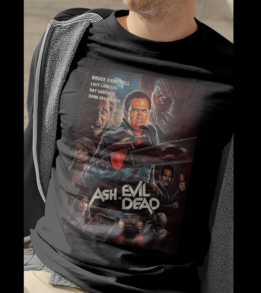Bruce Campbell Ash Vs. Evil Dead Chainsaw Horror T-Shirt