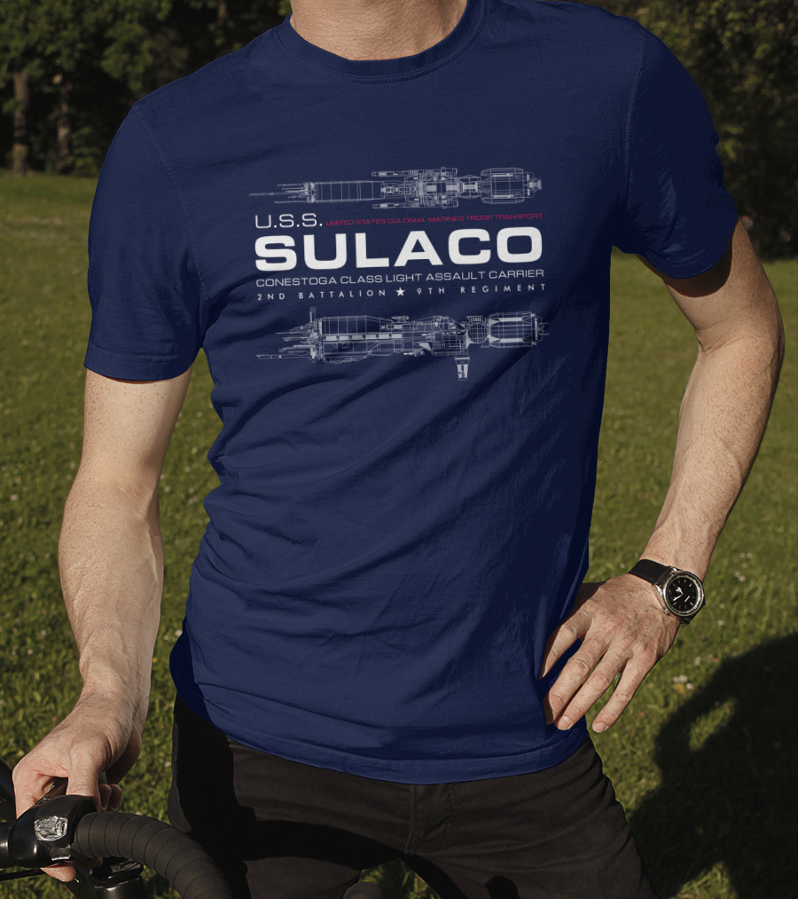 USS Sulaco United States Colonial Marines Troop Transport Conestoga Class Light Assault Carrier 2nd Battalion 9th Regiment T-Shirt