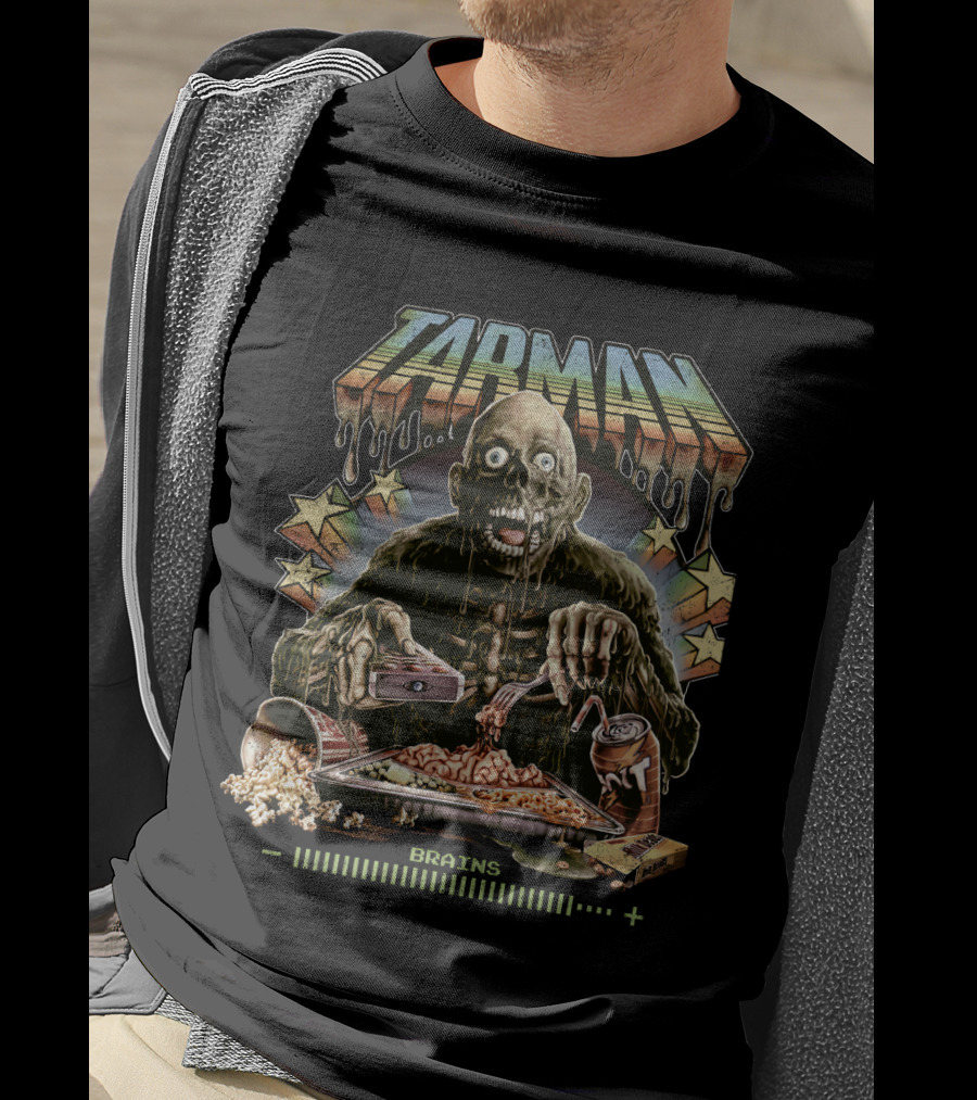 Tarman Brains The Return Of The Living Dead Zombie Vintage Popcorn Soda T-Shirt