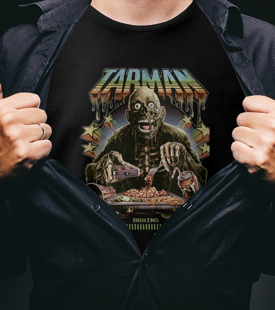 Tarman Brains The Return Of The Living Dead Zombie Vintage Popcorn Soda T-Shirt