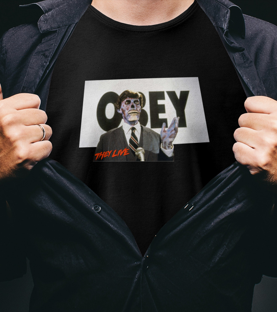 They Live OBEY Sci-Fi Alien Figure T-Shirt