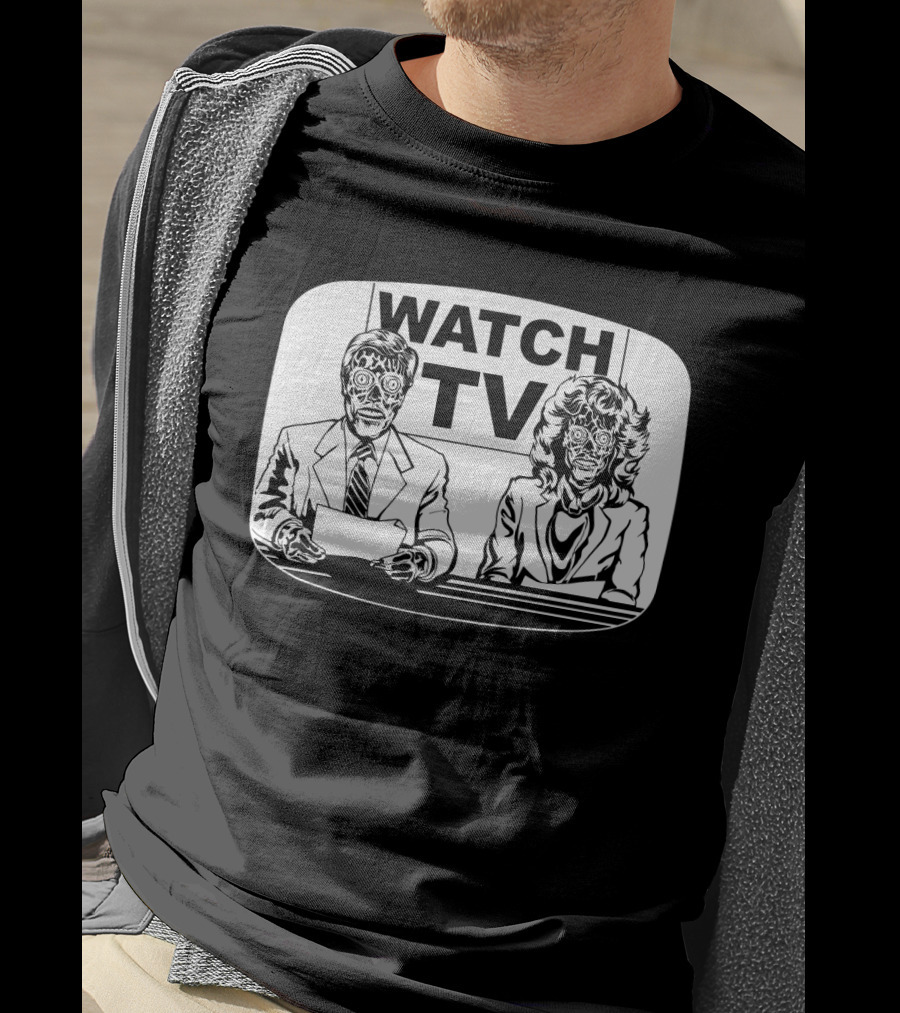 Watch TV They Live News Anchors Alien Faces T-Shirt