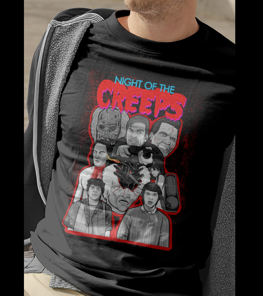 Night Of The Creeps Horror Movie Characters And Weaponry T-Shirt