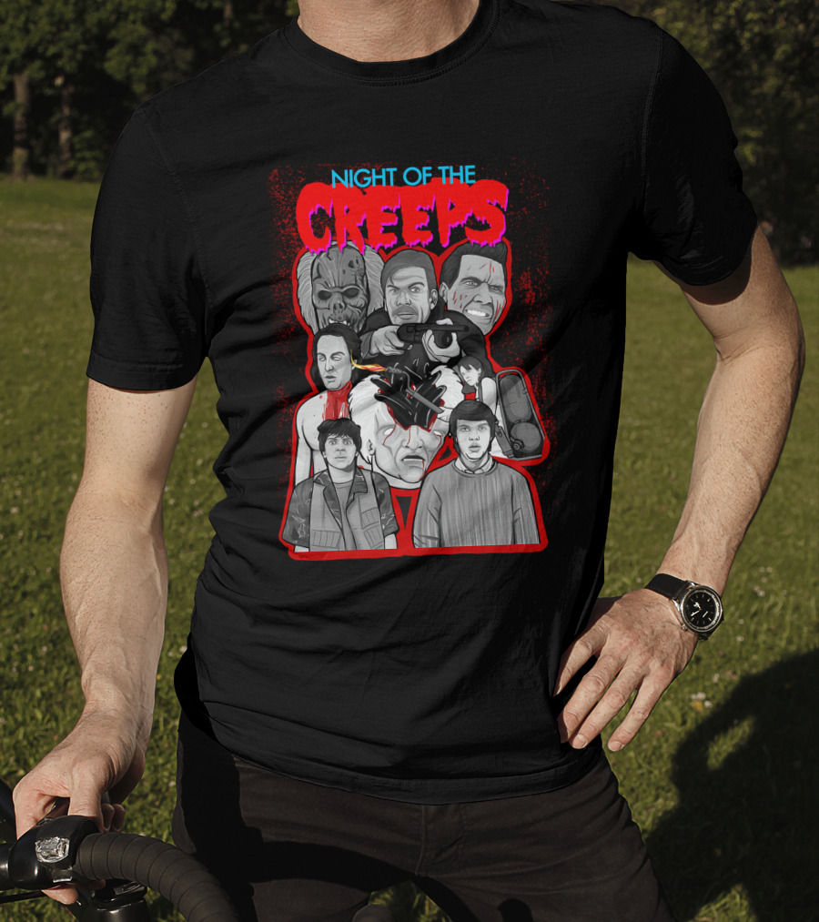 Night Of The Creeps Horror Movie Characters And Weaponry T-Shirt