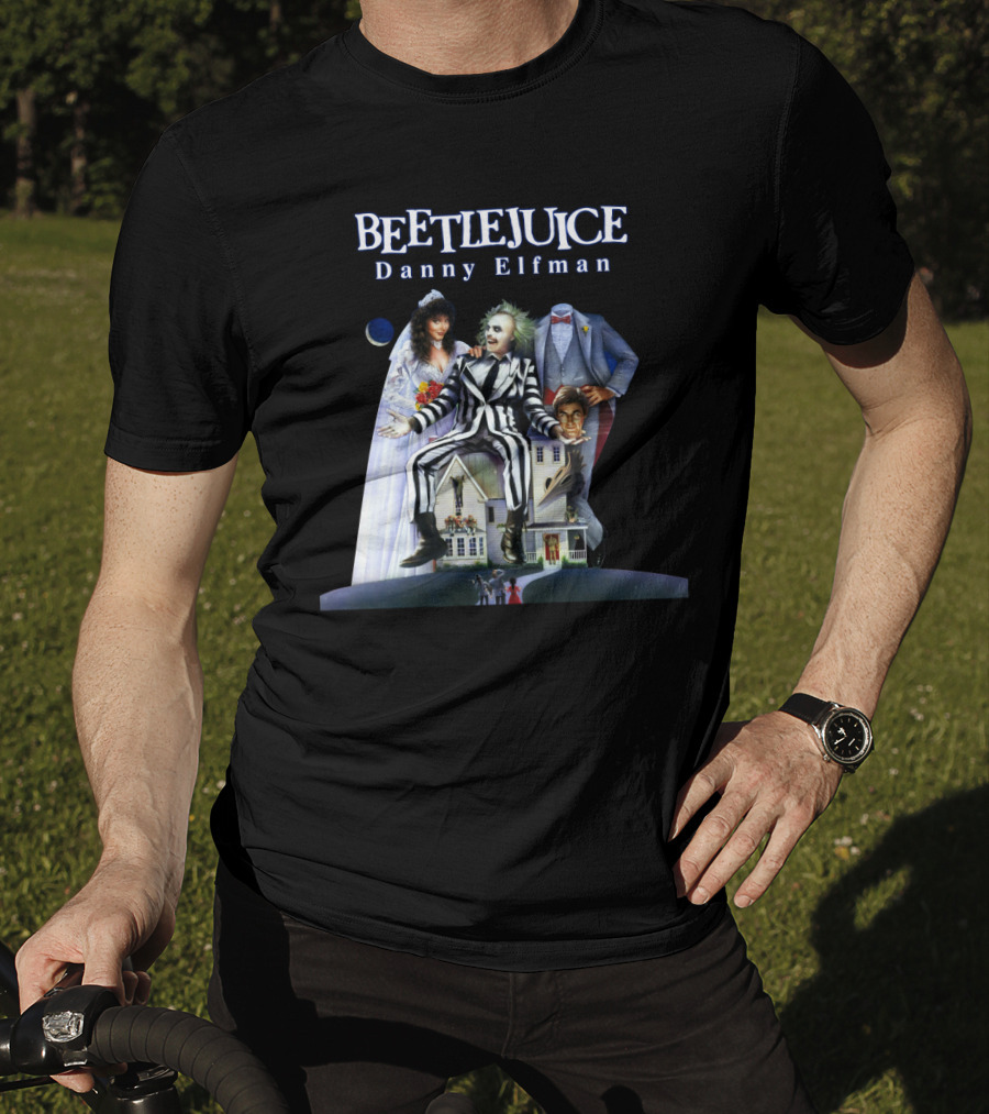 Beetlejuice Danny Elfman Striped Suit House Wedding Scene T-Shirt