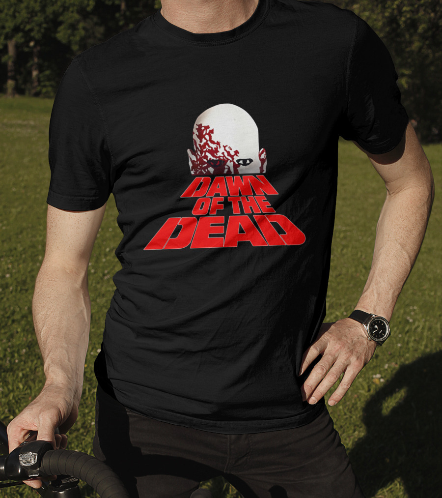 Dawn Of The Dead Zombie Head Red Text T-Shirt
