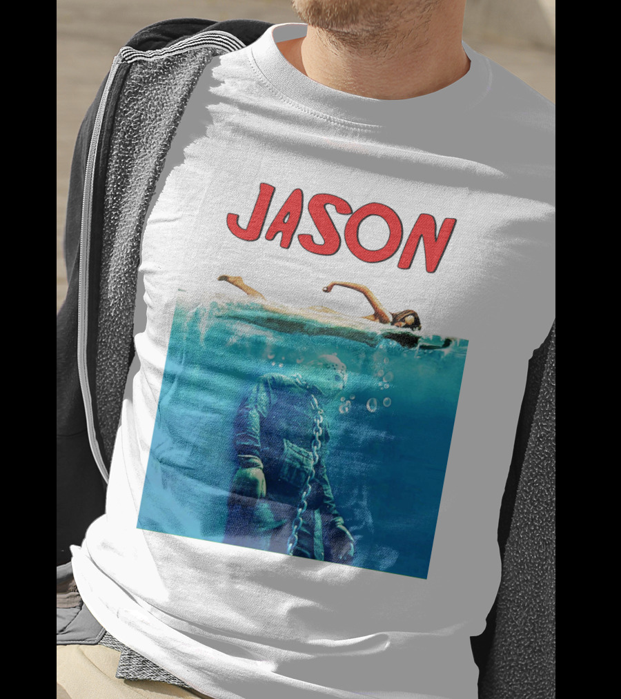 Jaws Jason Voorhees Underwater Horror Mashup T-Shirt