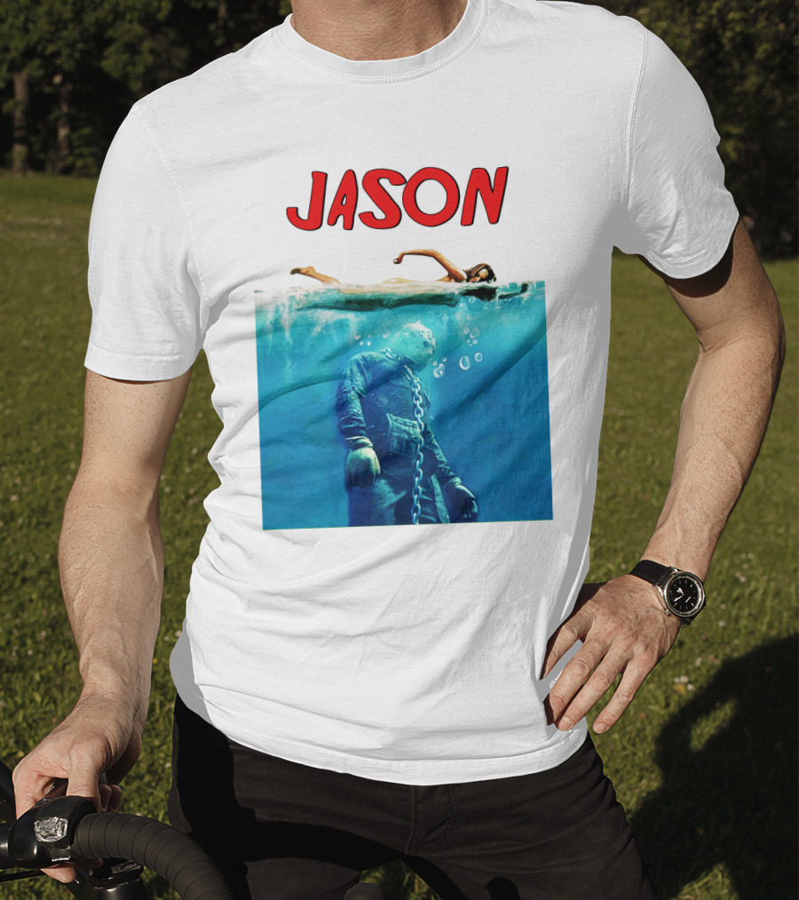 Jaws Jason Voorhees Underwater Horror Mashup T-Shirt