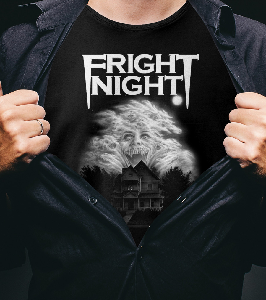 Fright Night Vampire Cloud Over Haunted House T-Shirt