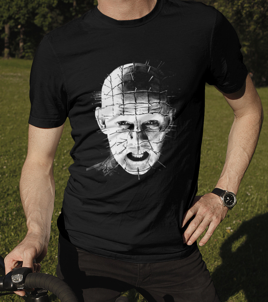 Hellraiser Pinhead Horror Icon Grayscale T-Shirt