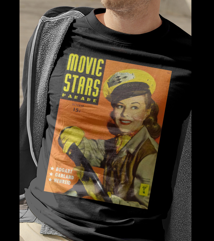Movie Stars Parade October 15c Bogart Garland Henreid Paulette Goddard (1910) T-Shirt