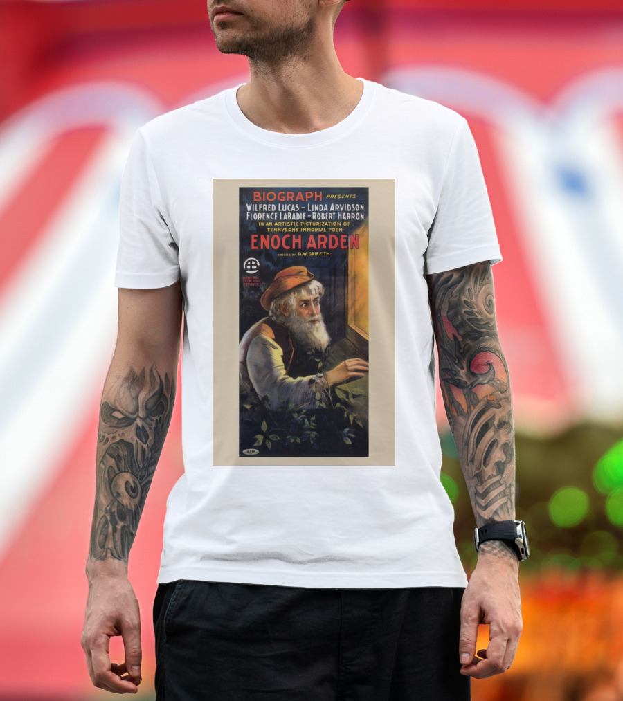 BIOGRAPH Presents Enoch Arden Wilfred Lucas Linda Arvidson Florence Labadie Robert Harron D.W. Griffith Tennyson's Immortal Poem T-Shirt