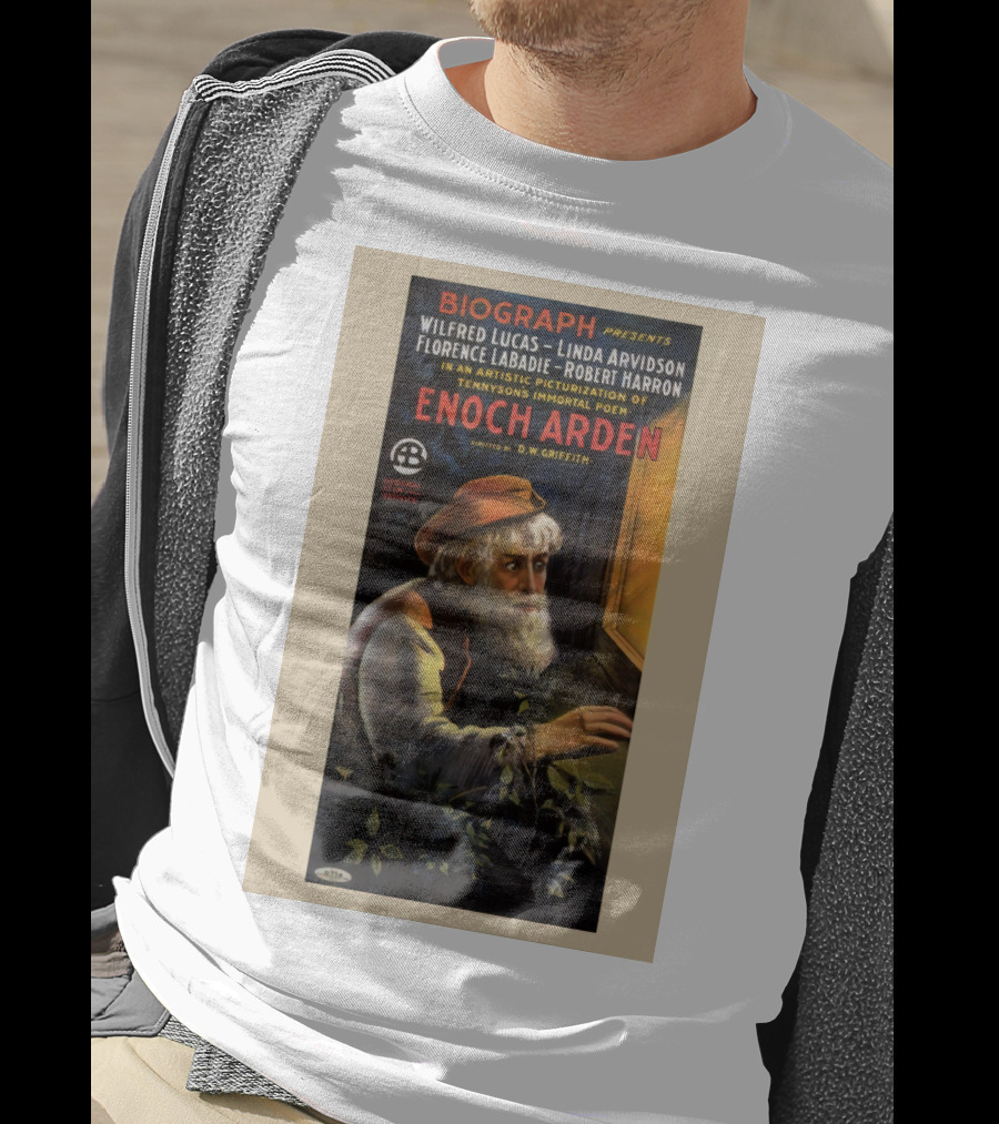 BIOGRAPH Presents Enoch Arden Wilfred Lucas Linda Arvidson Florence Labadie Robert Harron D.W. Griffith Tennyson's Immortal Poem T-Shirt