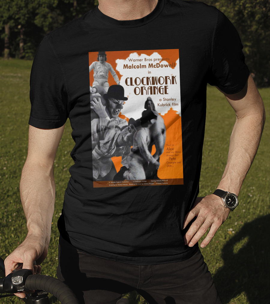 Warner Bros Presents Malcolm McDowell In A Clockwork Orange A Stanley Kubrick Film T-Shirt