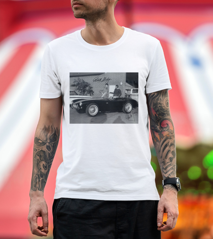 1963 Steve McQueen Carroll Shelby Cobra Classic Car Photo T-Shirt