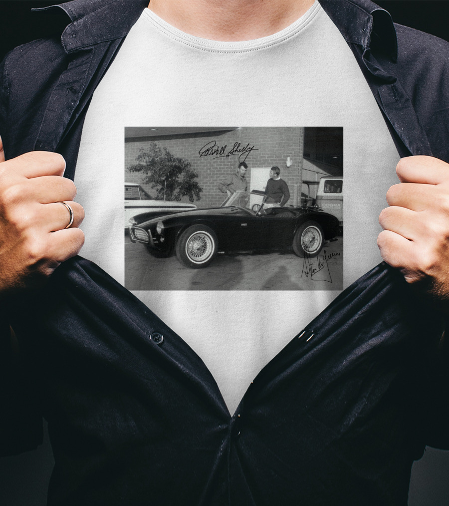 1963 Steve McQueen Carroll Shelby Cobra Classic Car Photo T-Shirt