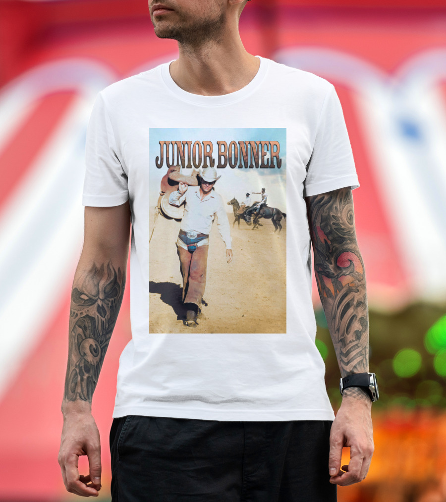 Junior Bonner 1972 Steve McQueen Rodeo Cowboy Scene T-Shirt
