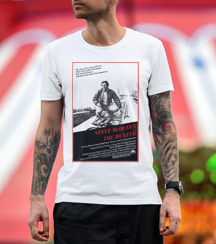 Steve McQueen as The Hunter Movie Poster 1980 T-Shirt