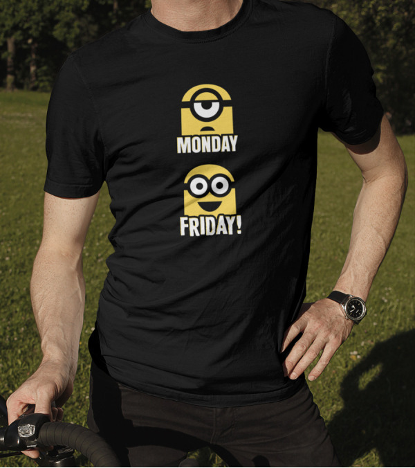 Despicable Me Minions Monday And Friday Expressions Mood Characters T-Shirt