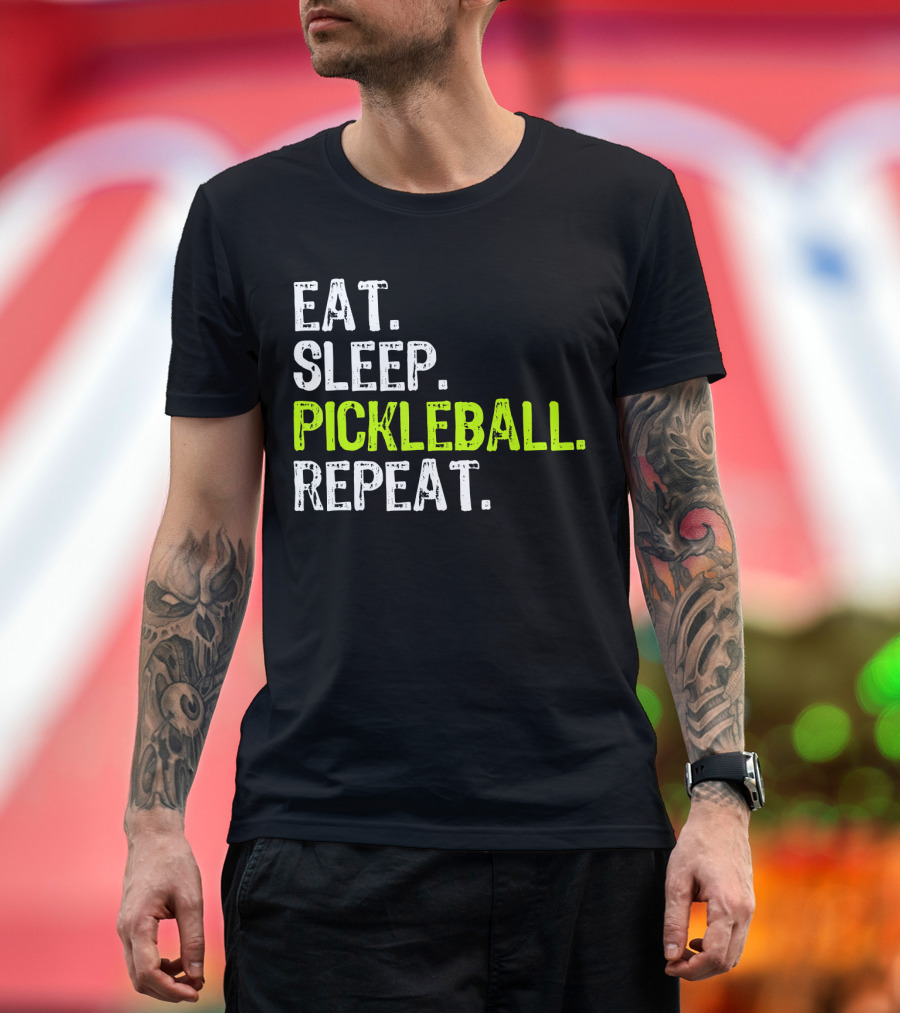 Eat Sleep Pickleball Repeat Player Fun T-Shirt
