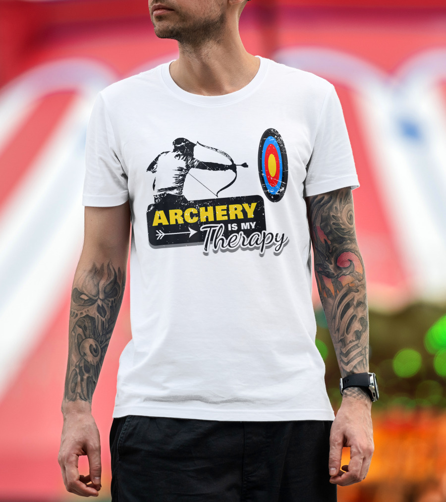 Archery is My Therapy Bow Arch Hobby Sport Target T-Shirt