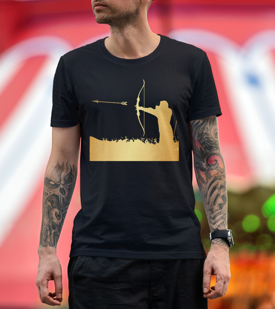 Gold Archery Archer Bow Arrow Funny Party T-Shirt