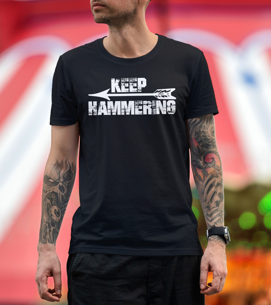 Keep Hammering Archery Sports Arrow T-Shirt
