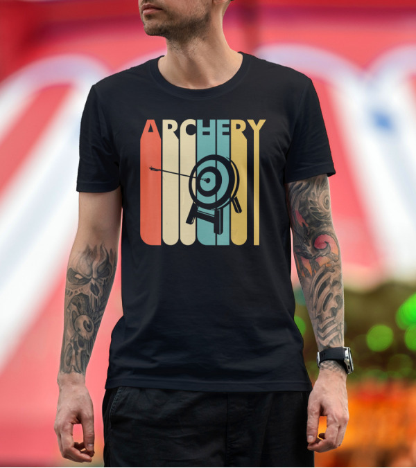 Premium T-Shirt: Retro Archery Target with Bold Color Stripes T-Shirt Retro Archery Target with Bold Color Stripes T-Shirt
